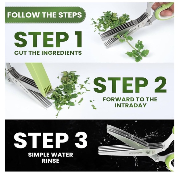 Herb Scissors 5 Blades With Safety Cover and Cleaning Comb New In Box - Picture 2 of 6